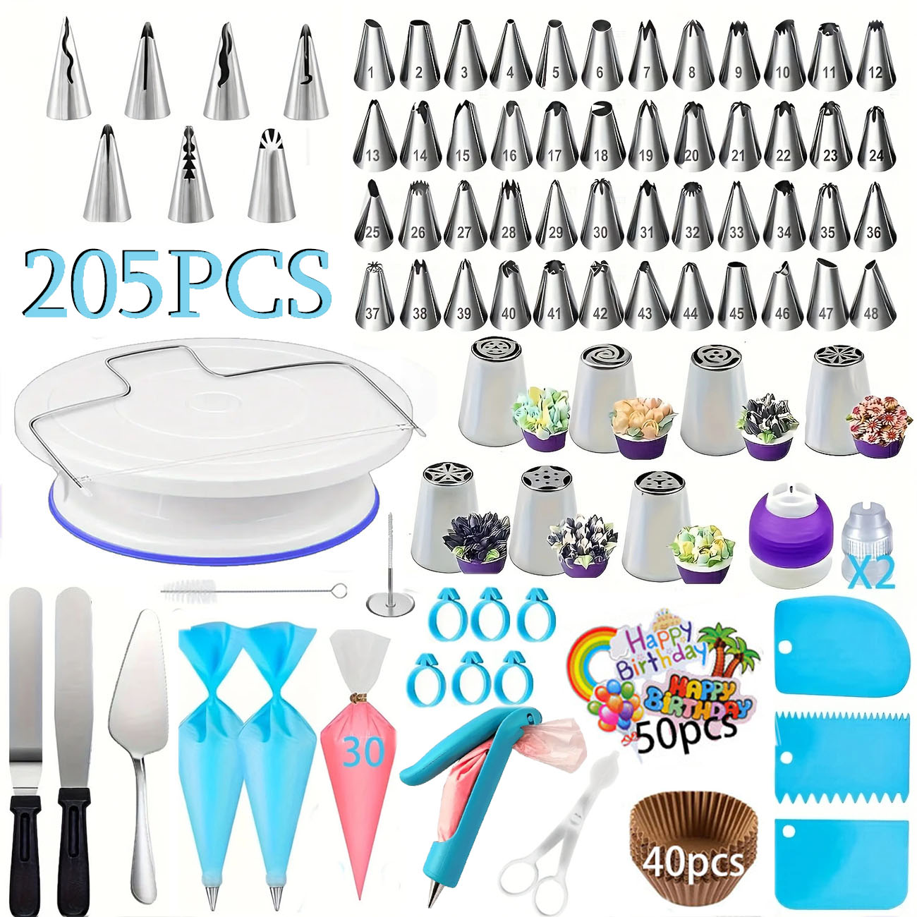 Fondant Smoother Set - Profesjonalny zestaw do dekorowania ciast 205