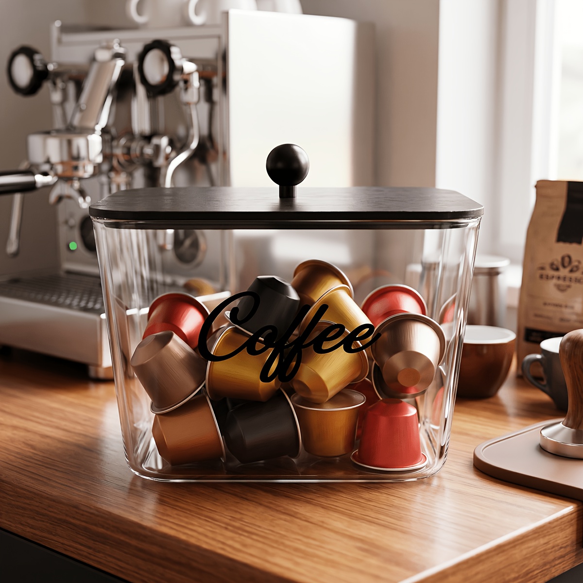 Kitchen Zo - Pojemnik na kapsułki z pokrywkami, plastikowy