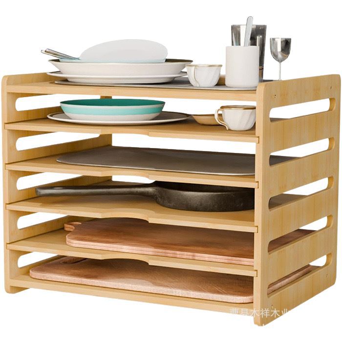 Kitchen Cabinet Baking Organizer - Regał kuchenny z litego drewna, wielopoziomowy